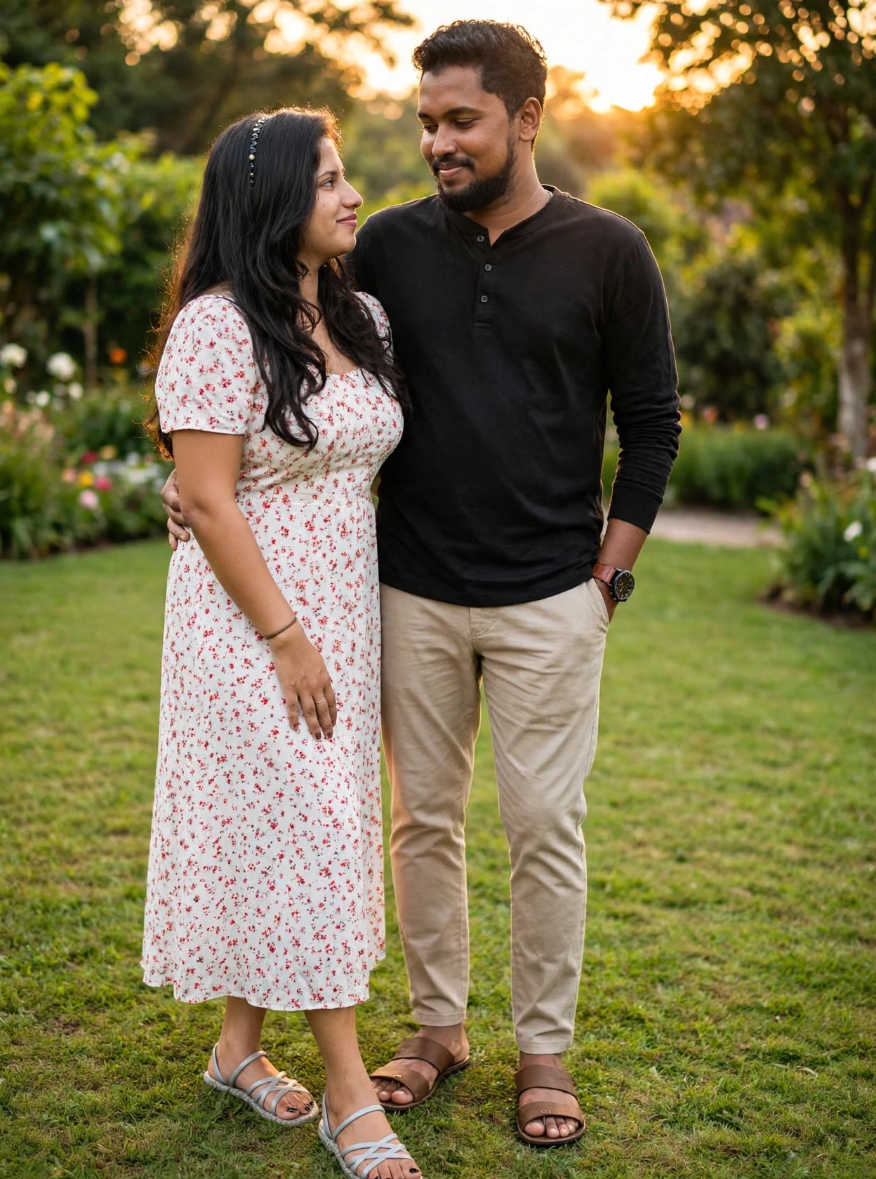 Couple enjoying an evening outdoors