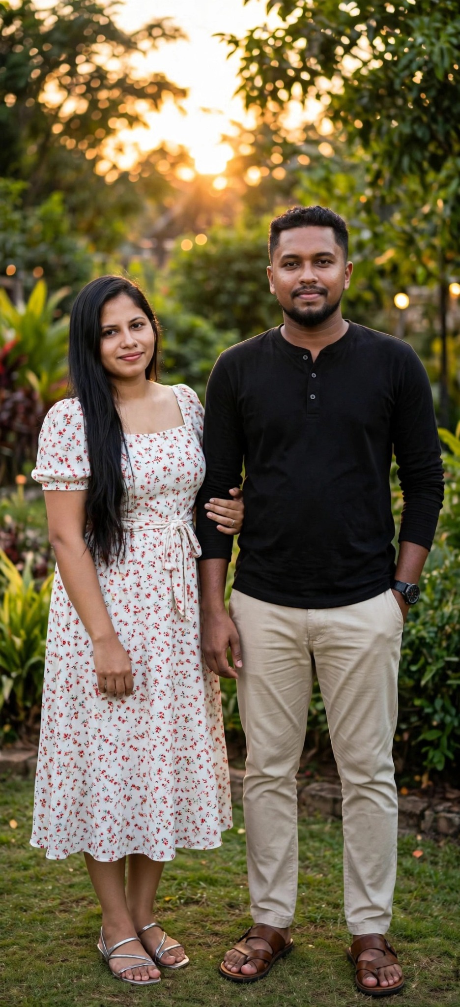 Couple together in the golden evening light
